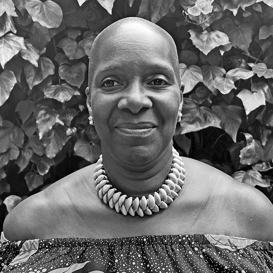 Portrait of Aama Sade a regular space holder with Embracing Grief